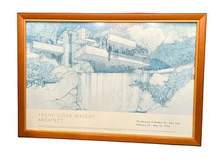 1994 FRANK LLOYD WRIGHT Moma Exhibition "Falling Water" Print 