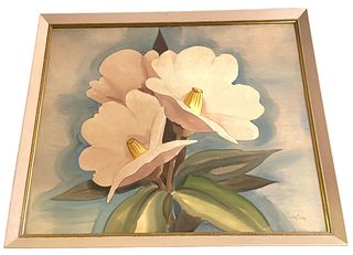 Mid Century Signed RAYO Orchid Watercolor 