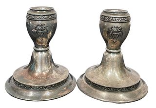 Triumph W.M Roger & Sons Silverplate Candleholders, Pair