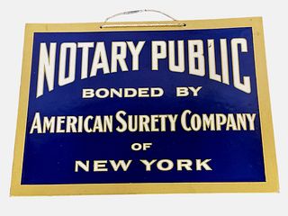 Vintage NOTARY PUBLIC Pulveroid Advertising Sign 