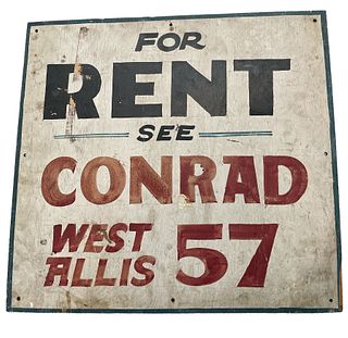 Vintage"For Rent" Advertising Sign 