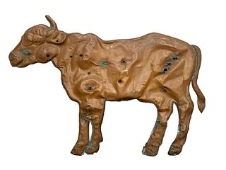 19th Century Copper Steer/Cow Weathervane Top