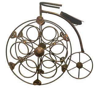 Wrought Metal Bicycle Wine Bottle Holder 