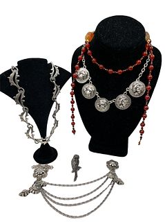Collection of Sterling Silver, Mexican, Carnelian et Jewelry