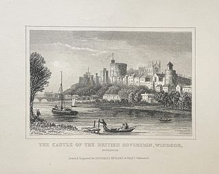 Artist:  Antique Print Thomas Dugdale   Title:  The Castle of The British Sovereign Windsor