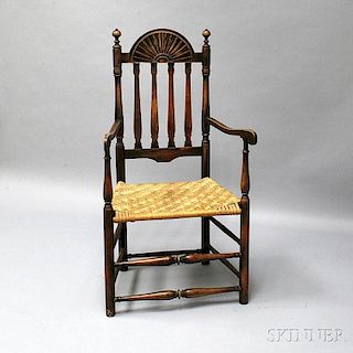 William and Mary-style Stained Maple Banister-back Armchair