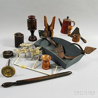 Group of Wooden and Metal Objects