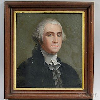 Framed Reverse-painted Portrait of George Washington