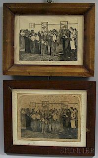 Two Harper's-type Framed Shaker Processional Prints