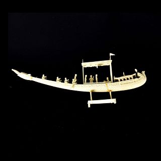 Antique Indo-Persian Carved Boat