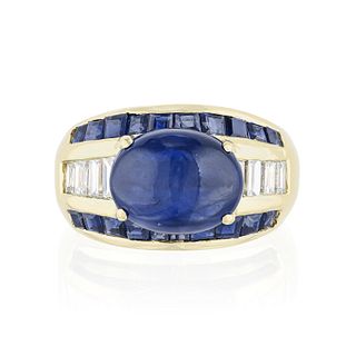 5.40-Carat Sapphire and Diamond Ring