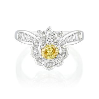 Fancy Vivid Orange-Yellow Diamond Ring, GIA Certified