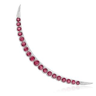 Crescent Ruby Brooch