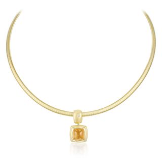 Citrine and Diamond Gold Necklace
