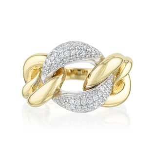 Diamond Gold Link Ring