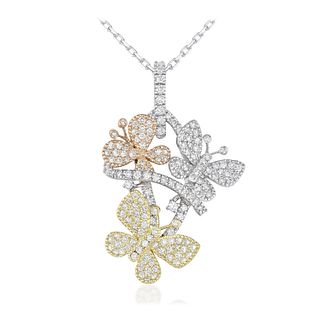 Diamond Butterfly Pendant Necklace