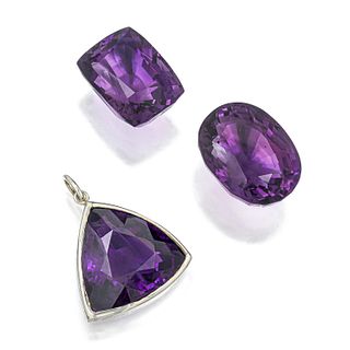 No-Reserve Lot - Group of Large Amethyst Pendant and Loose Gemstones