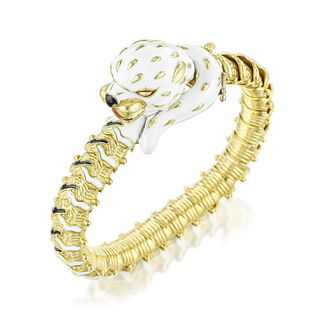 Enamel and Gold Jaguar Bracelet
