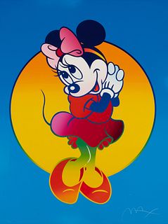 Peter Max (b.1937), "Minnie Mouse," circa 1994, Screenprint in colors on paper, Sight: 39.5" H x 29.5" W