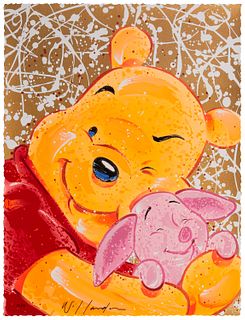 David Willardson (20th century), "Very Important Piglet," 2007, Screenprint in colors with embellishments on paper, Image/Sheet: 21" H x 16.25" W