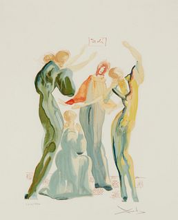 After Salvador Dali (1904-1989), La Dance, Lithograph in colors on paper, Image: 22.25" H x 18" W
