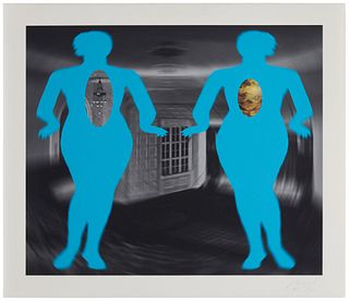 Jill Giegerich (b. 1952), "Two Female Figures," 2001, Ink jet giclee print in colors on thick wove paperImage: 19.5" H x 23.375" W: Sheet: 23" H x 27"