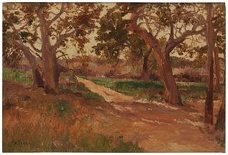 Charles Arthur Fries (1854-1940), iSunlight and Shadow," Oil on canvas, 12" H x 18" W