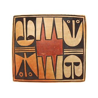 Lena Chio Charlie (1888-1978) Hopi Polychrome Tile c. 1940s, 5" x 4.5" (P3740-012)