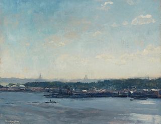Stephen Bone (1904-1958), "A Midsummer Day," 1927, Oil on panel, 11" H x 14" W