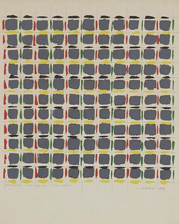 Josko Eterovic, (b. 1943, Croatian), "Bonne Anne (L'Hiver du Paris)," 1979, Tempera and graphite on paper, Sight: 12" H x 9.5" W