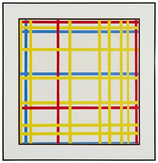 After Piet Mondrian (1872-1944), Untitled, Screenprint in colors on paper, Sight: 24.125" H x 23.25" W