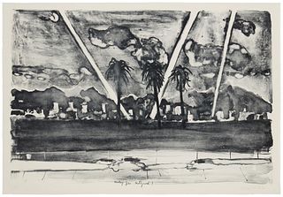 Robert Andrew Parker, (b. 1927), "Hooray for Hollywood", Lithograph on paper, Sheet: 23" H x 34" W