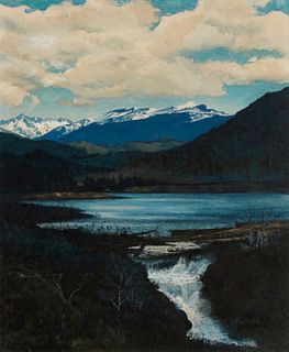 Ren Wicks (1911-1997), "The Source," Oil on canvasboard, 24" H x 20" W