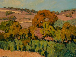 Rodolfo Rivademar (b. 1957), "Warm Hills," Oil on panel, 12" H x 16" W