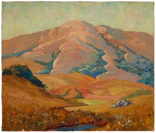 20th Century American School, California hills, Oil on canvas, Unsigned, 25.5" H x 30" W