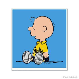 Peanuts, "Charlie Brown: Blue" Hand Numbered Limited Edition Fine Art Print with Certificate of Authenticity.