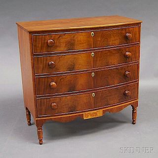 Federal Mahogany Bow-front Chest of Drawers