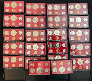 Group of 22 US Mint Proof Sets from the 1973-1977
