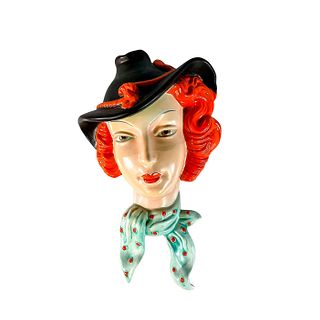 Beswick Wall Mask, Lady with Black Hat