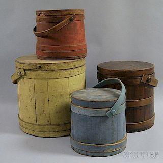 Four Mostly Painted Firkins