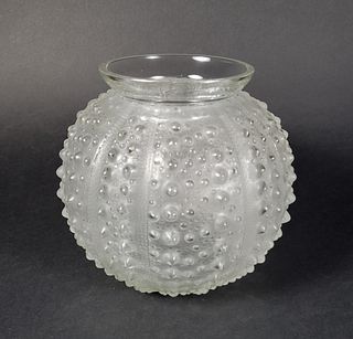 1935 Rene Lalique Art Deco Orsin Sea Urchin Glass Vase