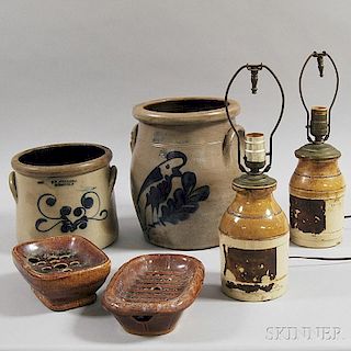 Six Stoneware Items