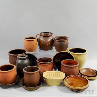 Nineteen Mostly Glazed Pottery Items