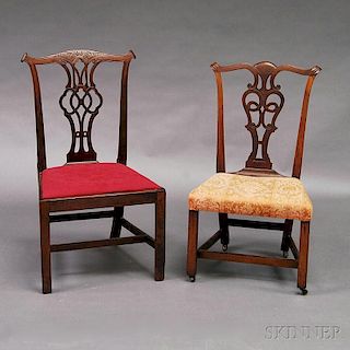 Two Chippendale Carved Mahogany Side Chairs