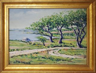 Ruth Haviland Sutton Oil on Canvas Board "Nantucket Harbor"