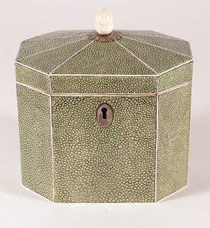 George III Shagreen Octagonal Tea Caddy, circa 1790