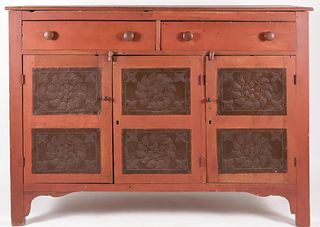 Exceptional 19th Century New England Red Stained Pie Safe, circa 1830