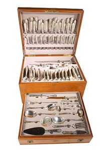 235 Piece Gorham Sterling Silver Flatware Service for Twelve in the Lansdowne Pattern from the Yacht Percianna II