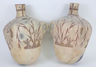 Pair of Decorated Terracotta Jugs, 19th Century