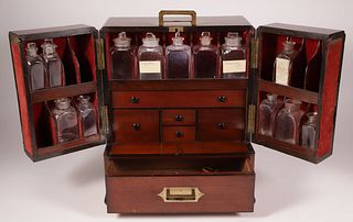 George III Mahogany Traveling Apothecary Cabinet, 19th Century